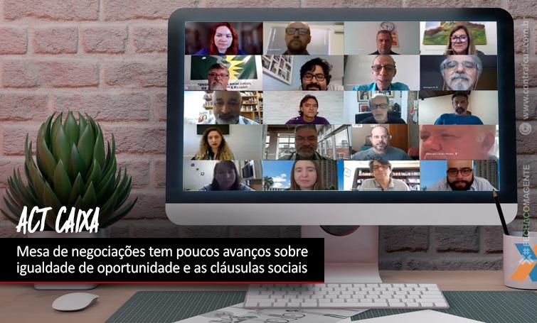 Mesa de negociação com Caixa tem poucos avanços no tema igualdade de oportunidade e as cláusulas sociais