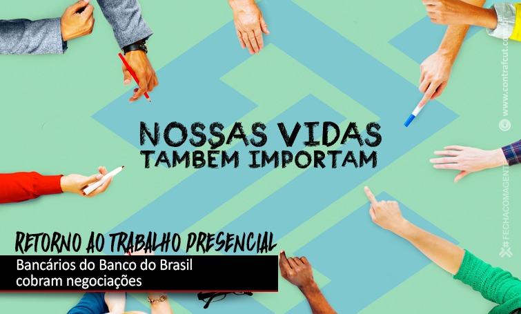 Bancários protestam contra retorno presencial no Banco do Brasil