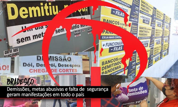 Bancários protestam contra demissões no Bradesco