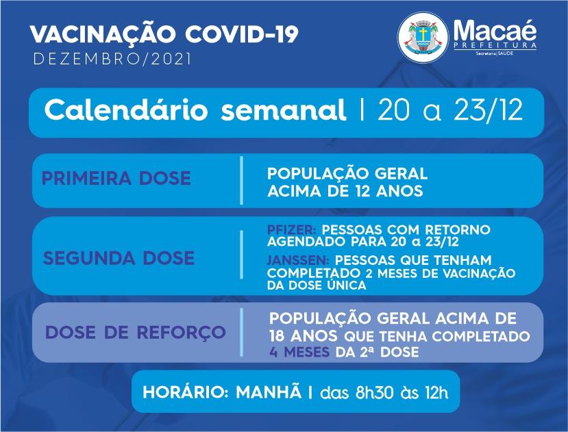 Dose de reforço antecipada para quatro meses em Macaé