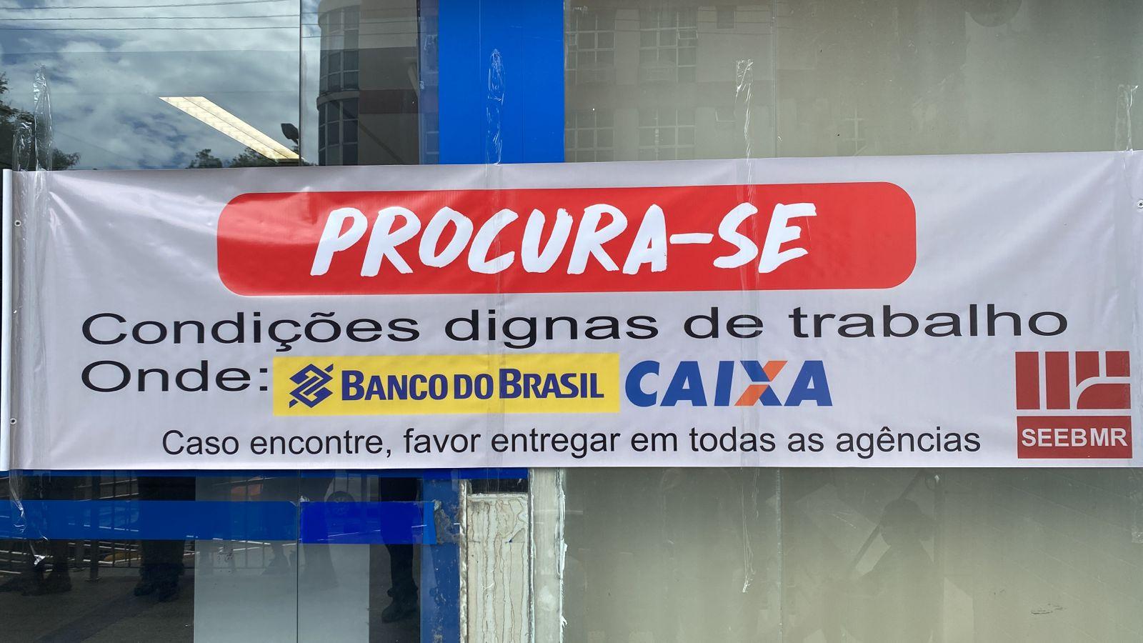 Sindicato de Macaé faz mobilização por melhores condições de trabalho no BB e na Caixa