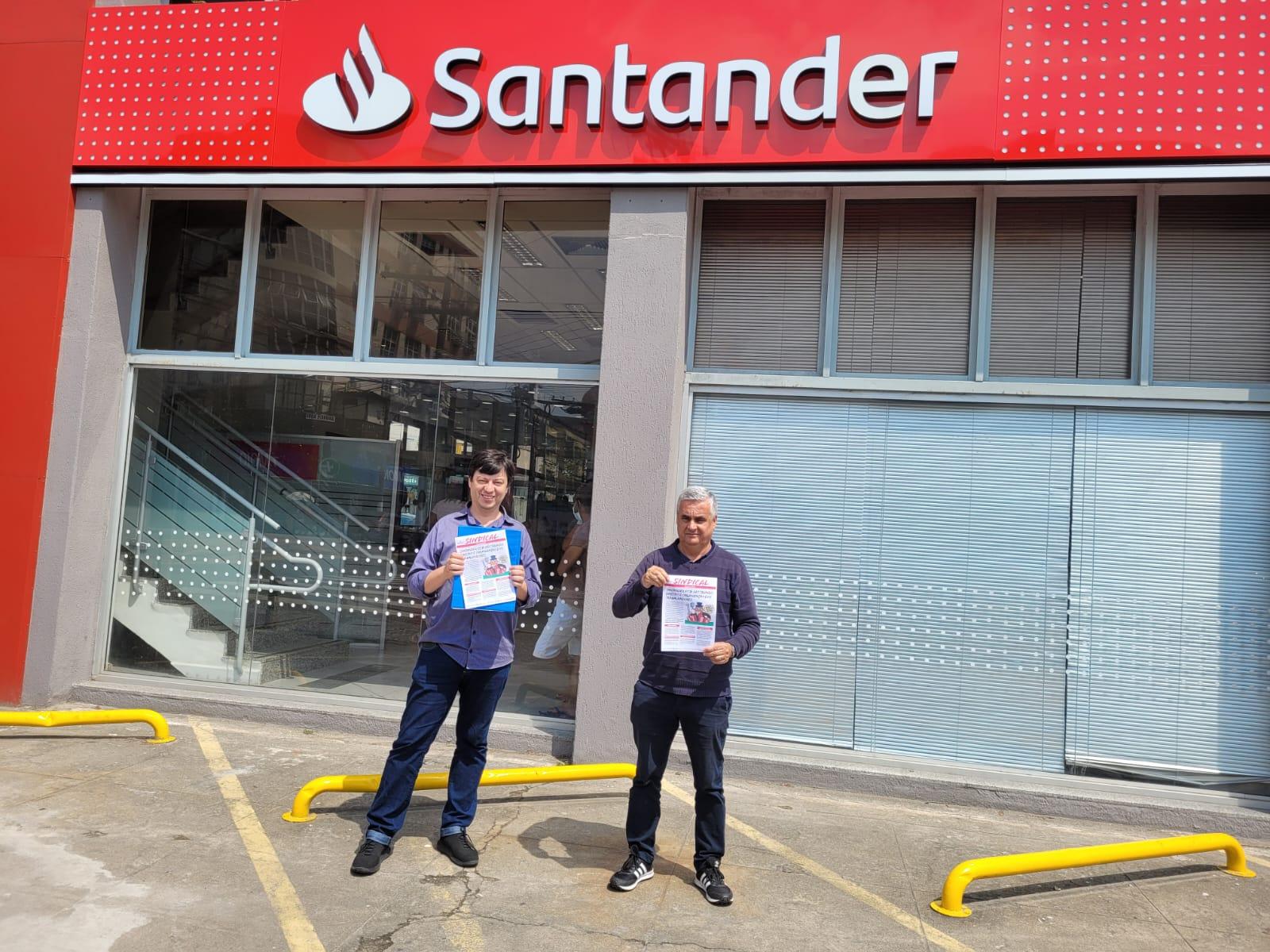 Sindicatos dos Bancários protestam contra terceirizações no Santander